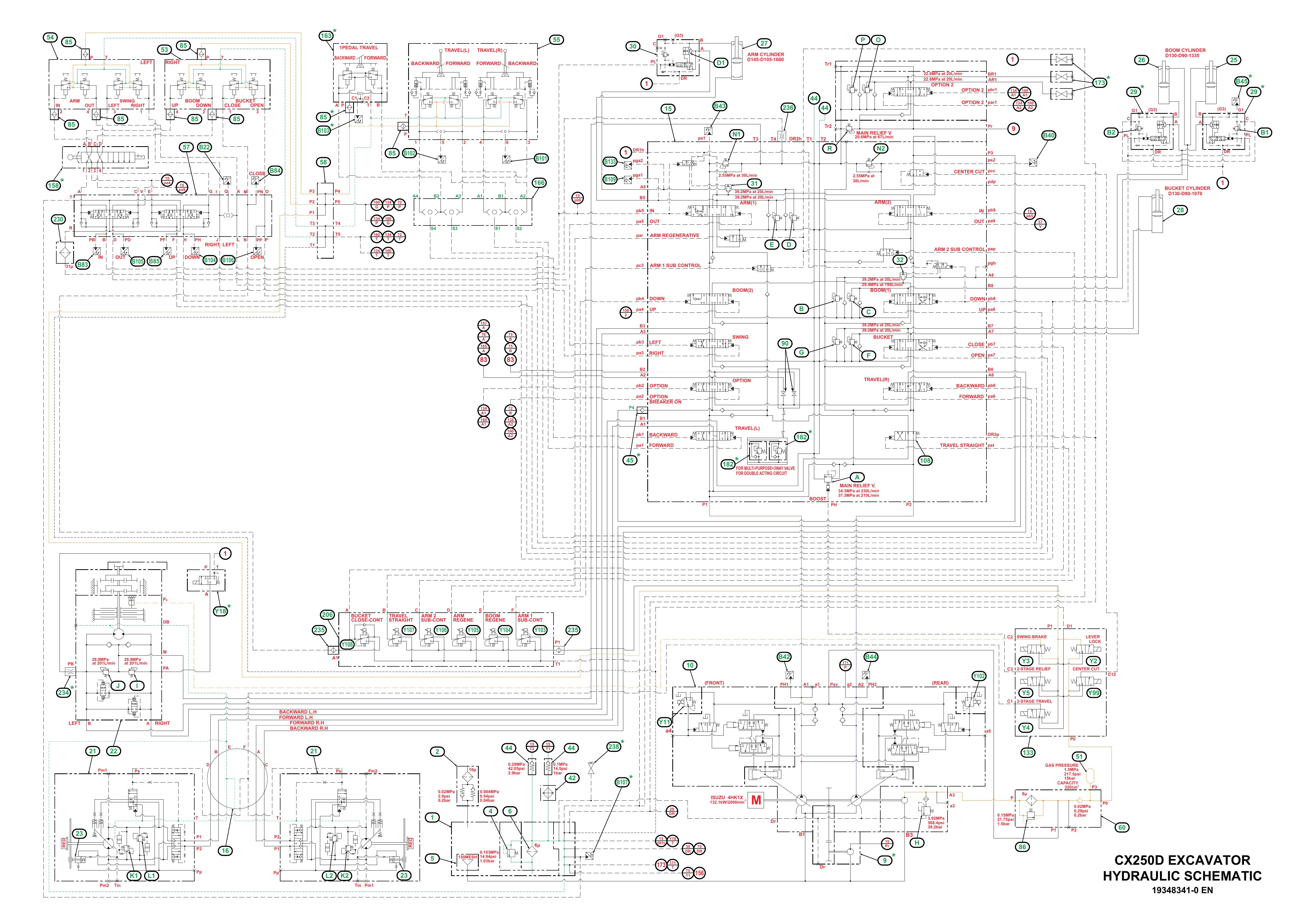 CXD250 Hydraulic Schematic